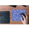 Zebra - Patroon - Kobalt - Blauw muismat rubber klein 262 -toetsenbord