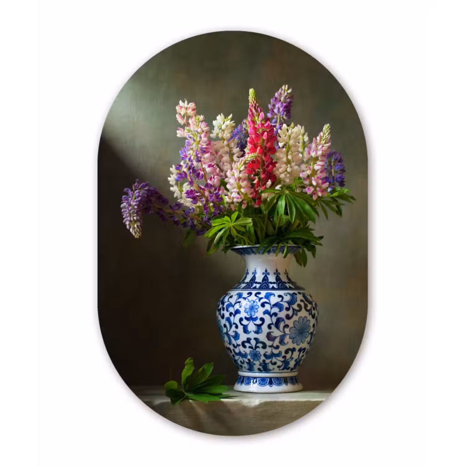 Muurovaal - Stilleven - Vaas - Bloemen