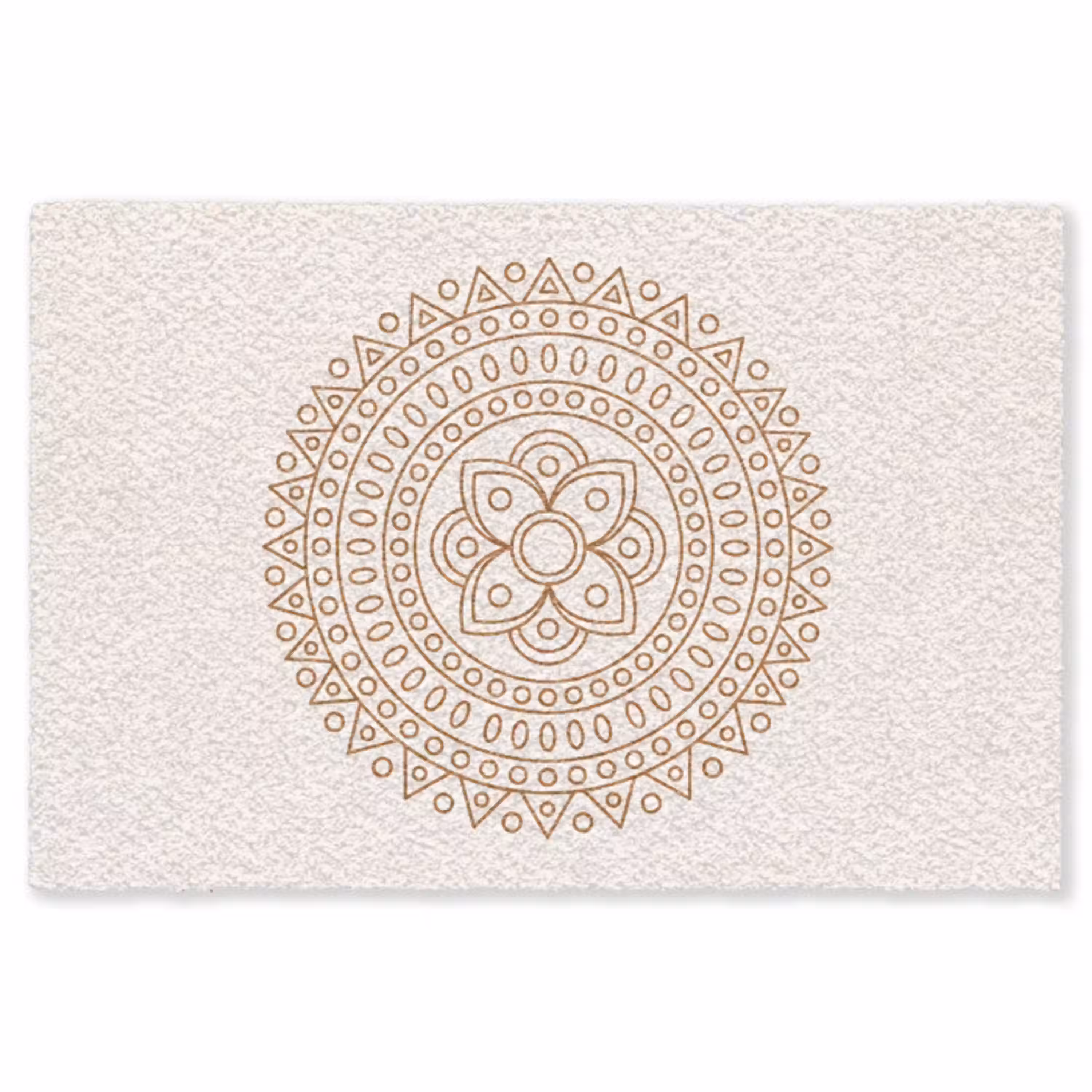 Mandala - Geometrisch - Abstract - Oosters - Bruin Vloerkleed Rechthoek klein -3d