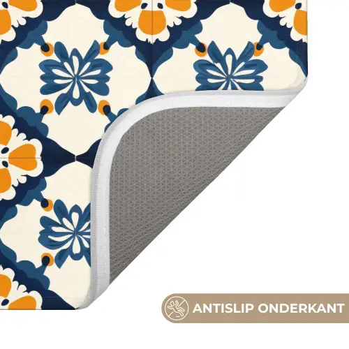 Klassiek - Geometrisch - Blauw WCmat klein 1009 -USP_AntislipNL