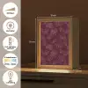 Bloemen - Patroon - Bordeauxrood Light Box met kabel (Tafellamp) klein 925 -USP_NL