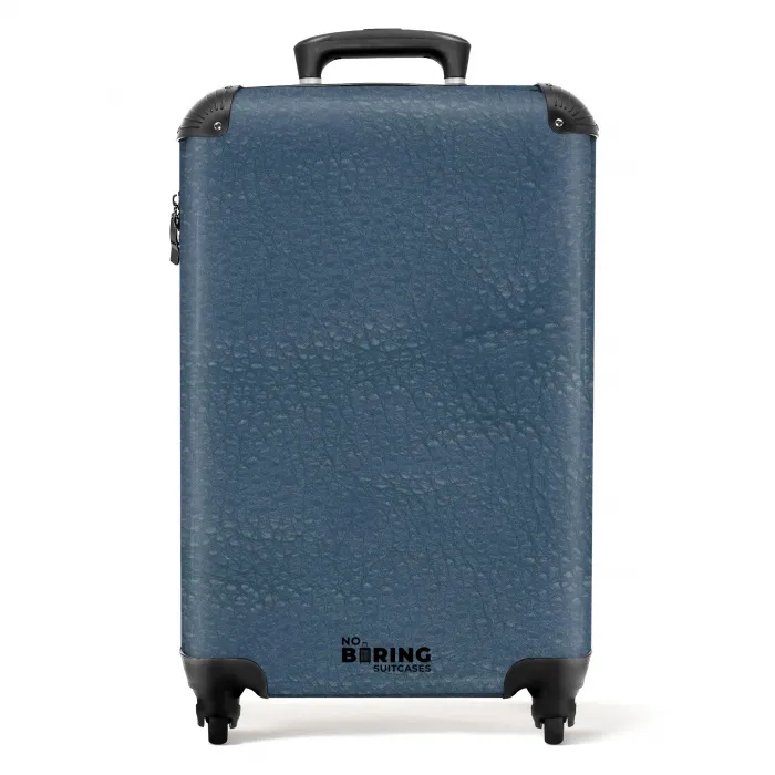 Lederen look grijs blauw NBS - Handbagage koffer - Volwassenen Unisex middel -productfoto_recht