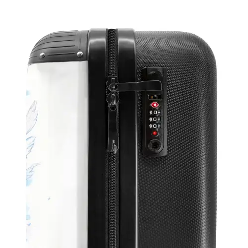 Blauwe fee met vleugels NBS - Handbagage koffer - Kinderen Unisex middel -slot