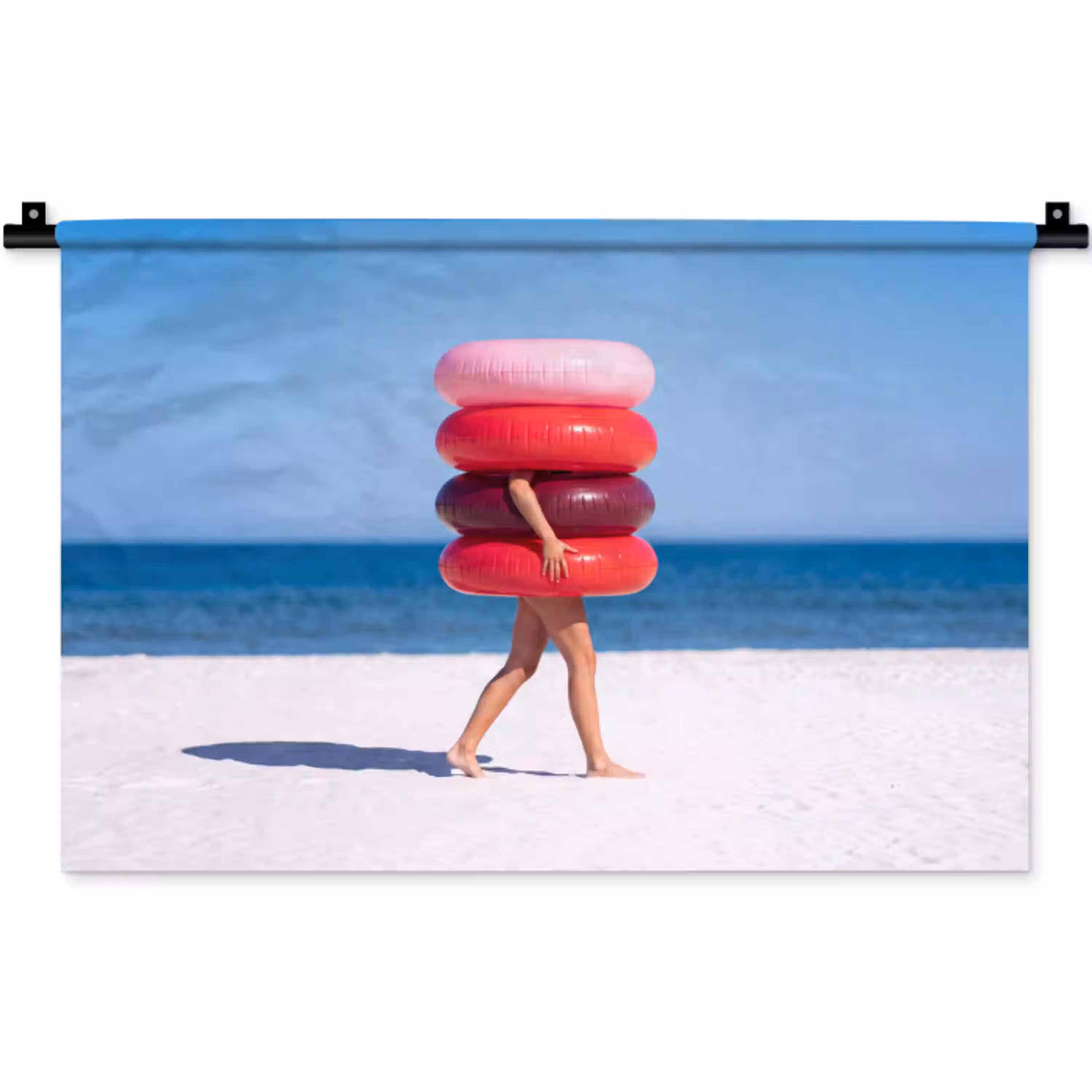 Mensen - Strand - Zomer - Recreatie - Kleurrijk Wandkleed katoen klein -zz3d