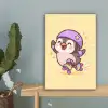 Pinguïn - Rolschaatsen - Geel - Energiek canvas 2cm klein -sfeer4