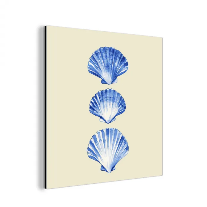 Schelpen - Blauw - Beige aluminium wit klein -3d
