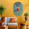 Mok - Koffie - Zigzag - Slagroom Wandcirkel Ovaal Glas middel -sfeer4