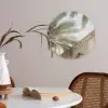 Gebouw - Palmbomen - Beige - Zon Akoestische PET Vilt - Rond klein -sfeer3