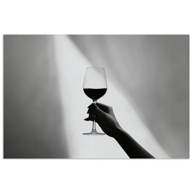 Poster - Lichtinval - Wijn - Rood - Glas