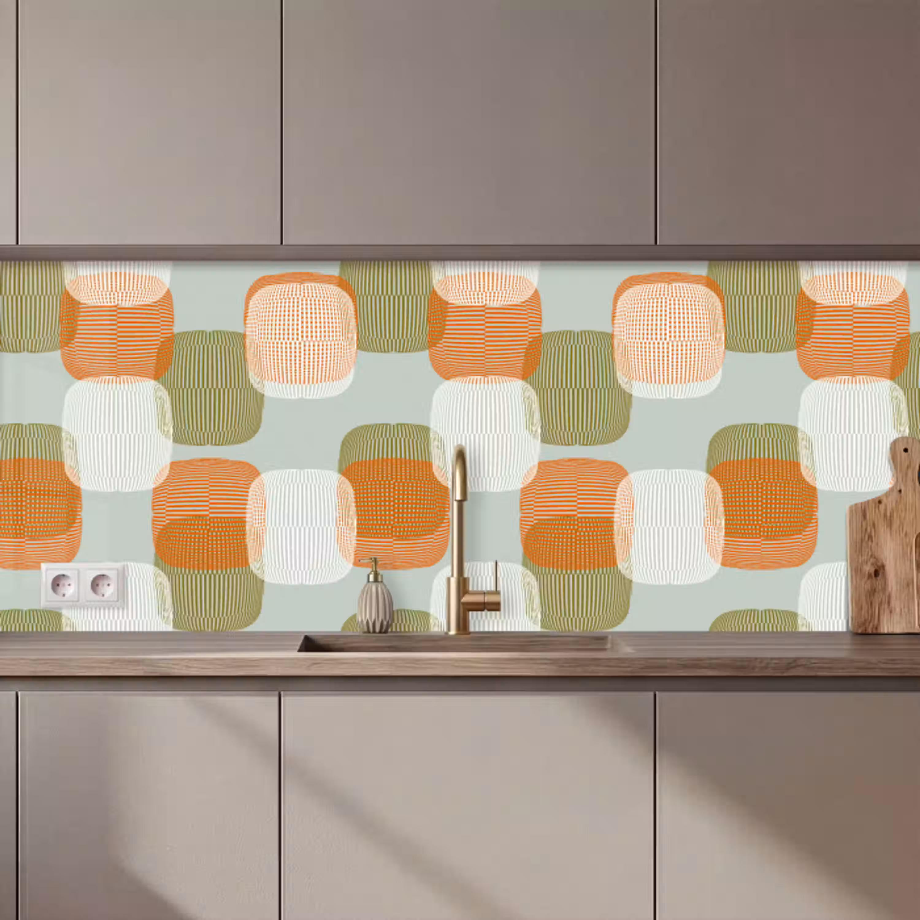 Retro - Patroon - Pastel keuken achterwand 2 middel 871 zz_3dshopping