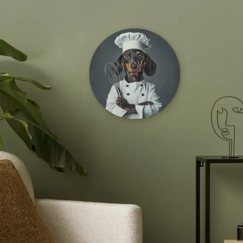 Hond - Garde - Kok Akoestische PET Vilt - Rond klein -sfeer2