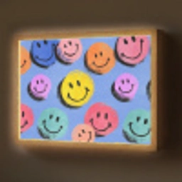 Smileys - Kleurrijk Light Box met batterij (Wandlamp) middel -z3d_website