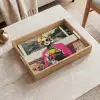 Vrouw - Kat - Bloemen - Kopje - Retro Dienblad Rechthoek middel -sfeer1