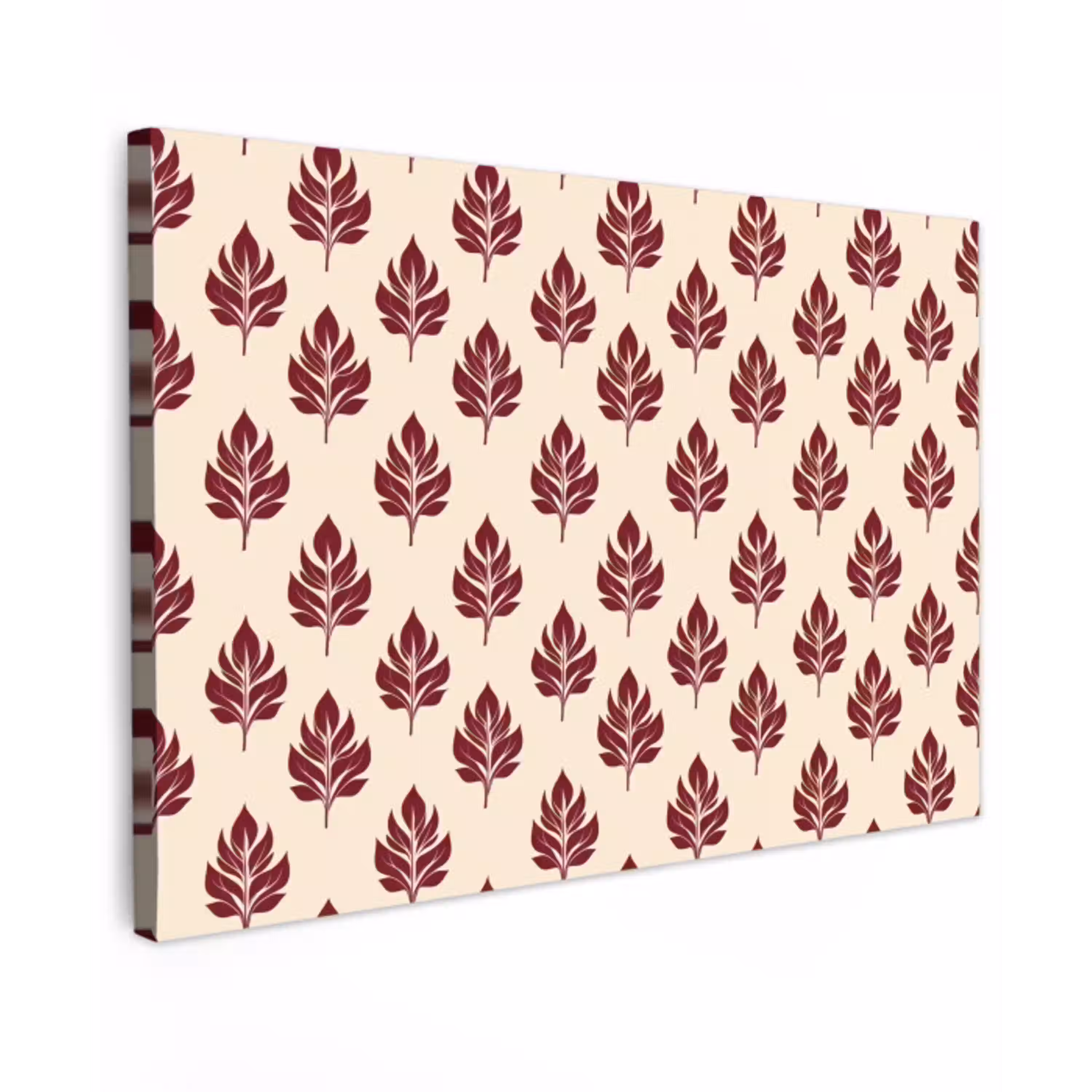 Botanisch - Patroon - Bordeaux canvas 2cm klein 34 -z3d