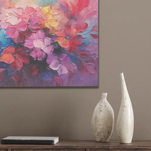 Bloemen - Roze - Watercolor - Kunst PET vilt klein -sfeer6_closeup