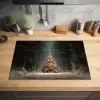 Kerstboom - Bos - Sneeuw - meerkleurig Inductie beschermer vinyl 3mm klein -sfeer5