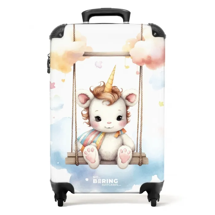 Schommelende baby eenhoorn NBS - Handbagage koffer - Unisex middel -productfoto_recht