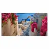 Santorini - Bloemen - Griekenland Muismat XXL klein -3d_leeg