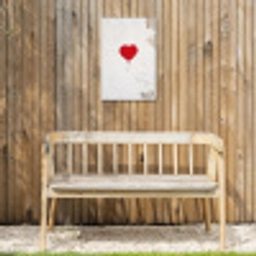 Ballon - Rood - Hart Tuinposter op houten frame 2 cm dik klein -sfeer4