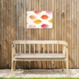Lippen - Kleurrijk - Glanzend Tuinposter op houten frame 2 cm dik klein -sfeer4