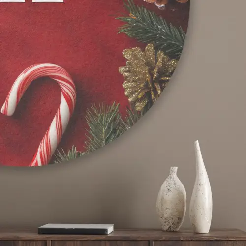 Kerst - Quote - Rood - Kerstballen Akoestische PET Vilt - Rond klein -sfeer5_closeup
