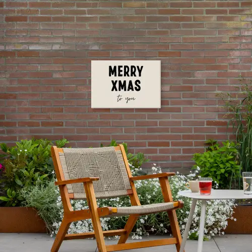 Kerst - Quotes - Merry xmas - Feestdagen - Zwart Tuinposter op houten frame 2 cm dik klein -sfeer3