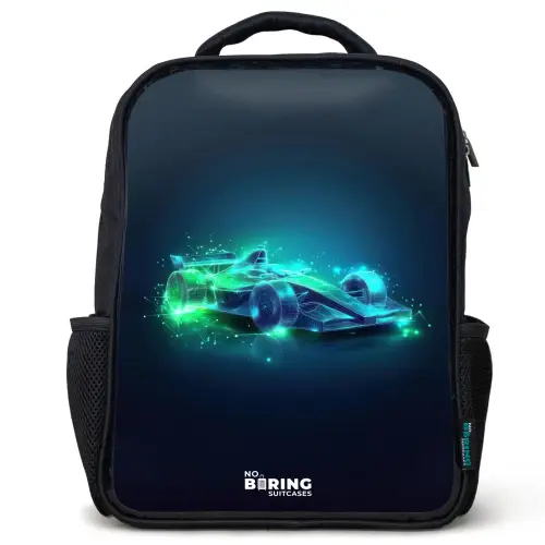Neon racewagen in digitale stijl Rugzak - Zwart middel -3d
