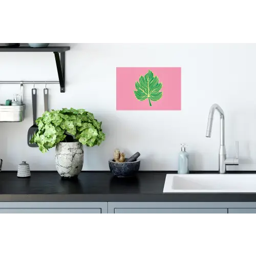 Blad - Groen - Illustratie - Minimalistisch Muursticker klein -keuken