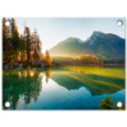 Bergmeer in de Ochtendzon tuinposter los doek klein -3d