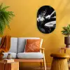 Drummer - Zwart - Drumstel Wandcirkel Ovaal Forex klein -sfeer4