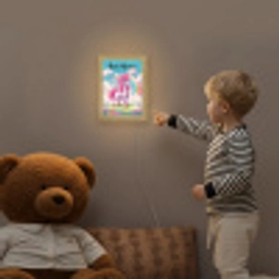 Unicorn - Meisjes - Bloemen - Regenboog - Eenhoorn Light Box met kabel (Kinderlampje) klein -sfeer4a_kind
