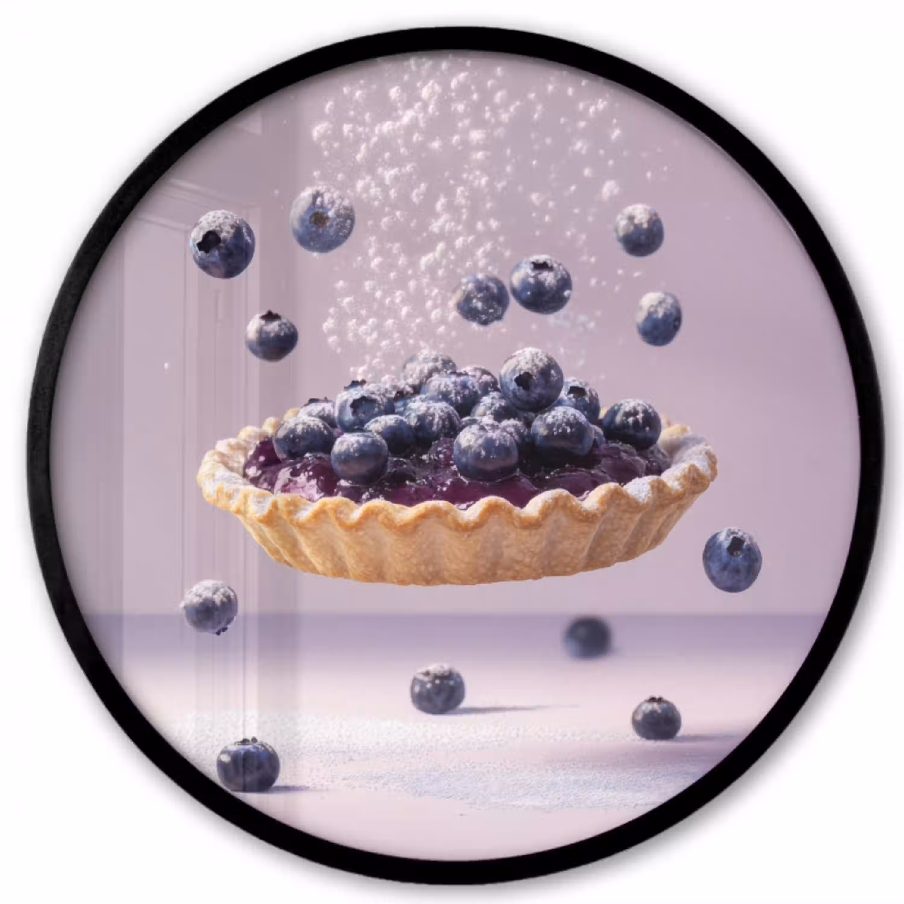 Eten - Taart - Bessen - Blauw Fotolijst rond zonder passe partout klein -3d