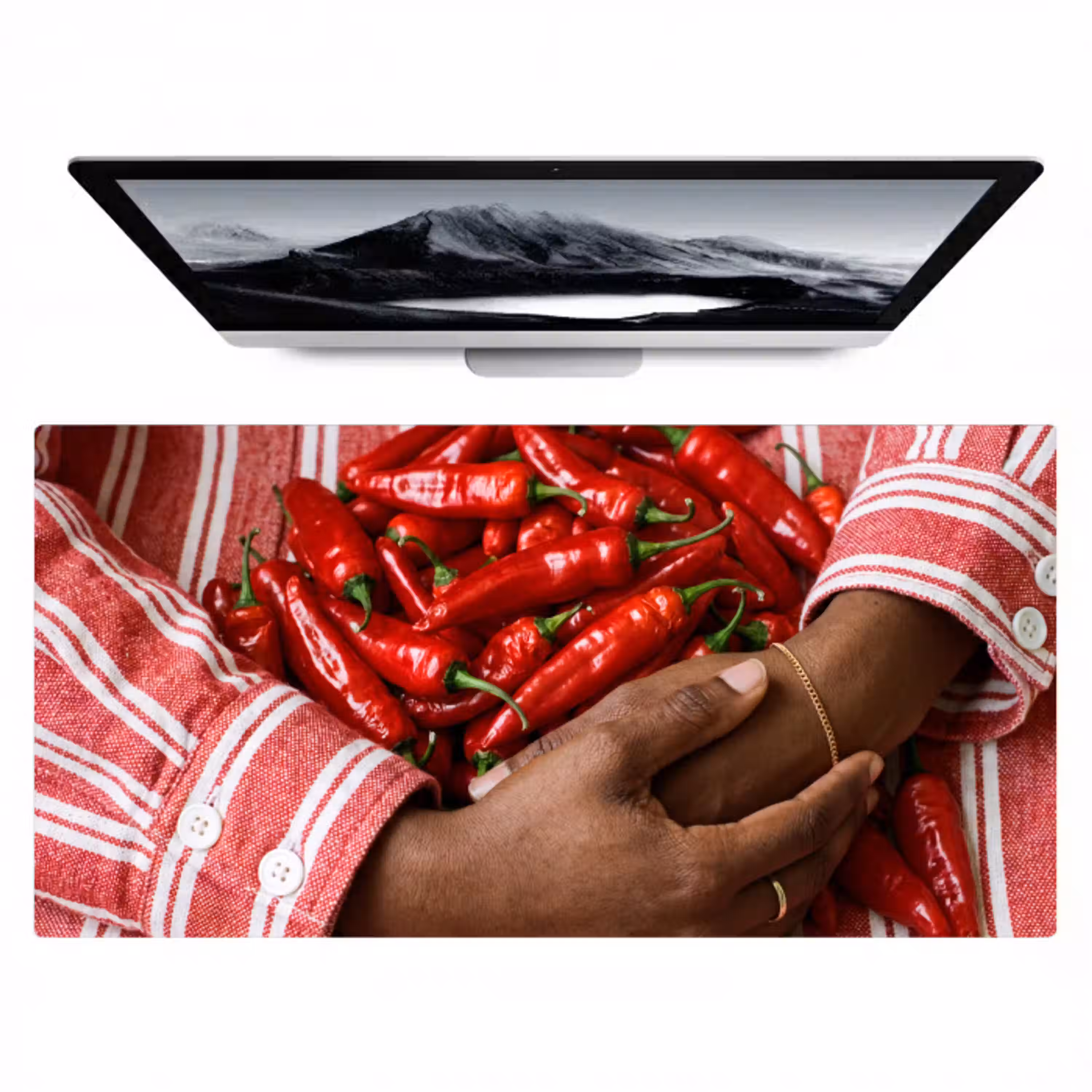 Chilipepers - Rood - Handen Muismat XXL klein -zzz3d