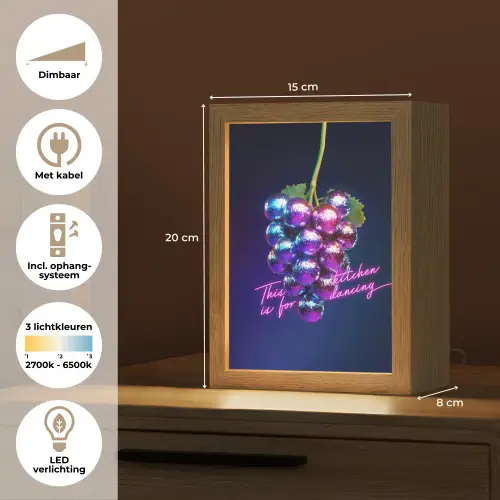Quote - Neon - Disco - Druiven Light Box met kabel (Tafellamp) klein -USP_NL