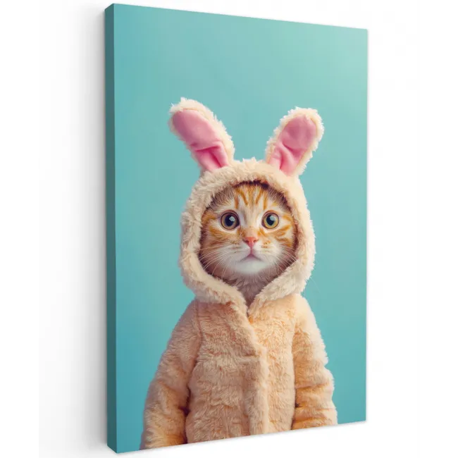 Paashaas - Kat - Kostuum Tuinposter op houten frame 2 cm dik middel -3d