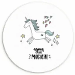 Unicorn - Kinderen - Quotes - You are magical - Meisjes Wandcirkel kunststof plaat 5mm dik klein -3d