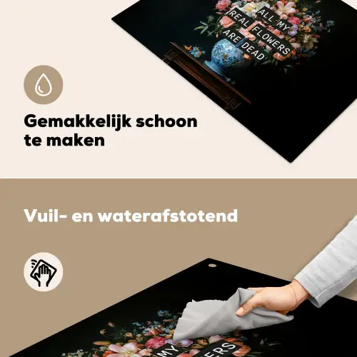 Bloemen - Art - Pastel - Quotes Inductie beschemer met haakjes klein -ky-schoon-nl