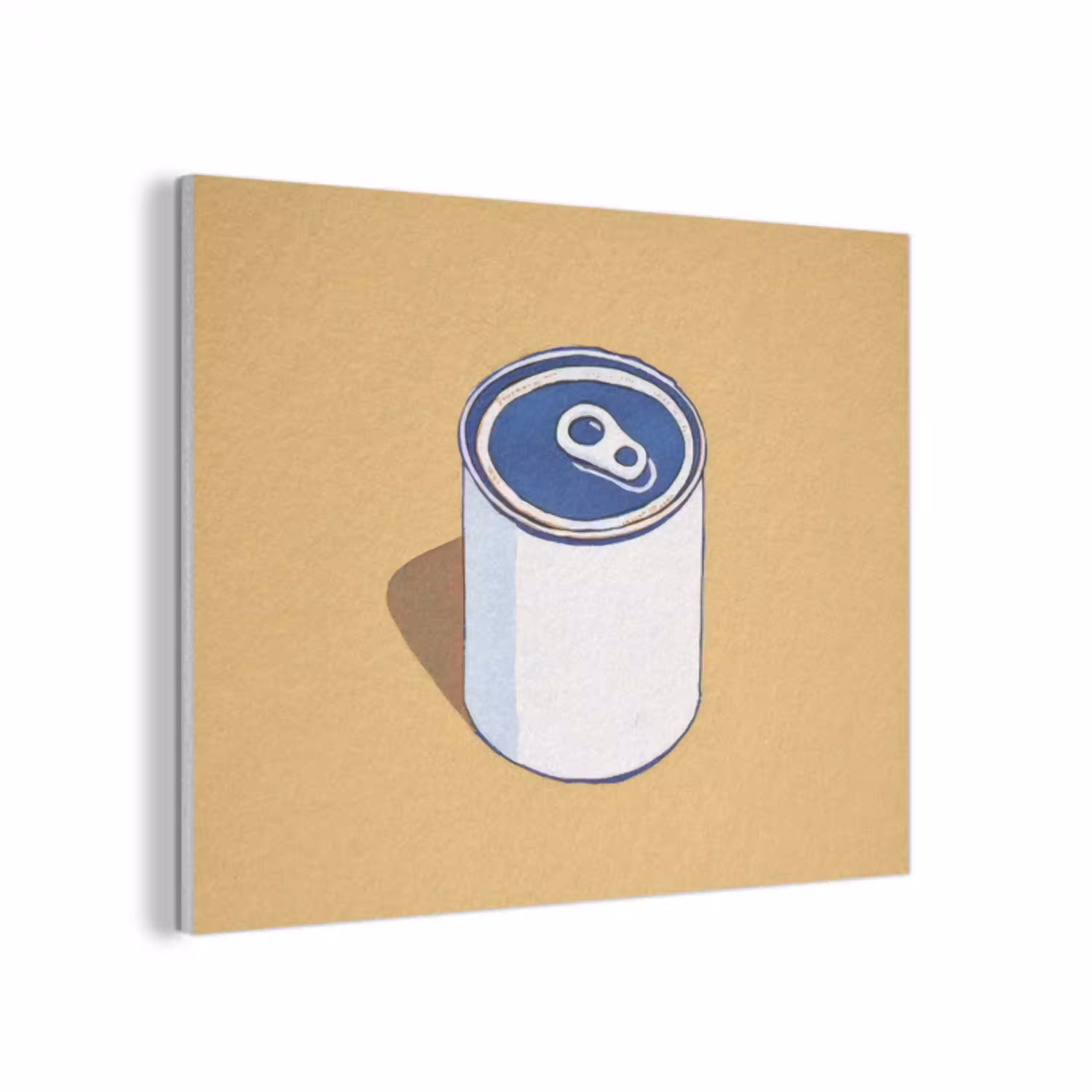 Blikje - Minimalistisch - Blauw - Illustratie PET vilt klein -3d