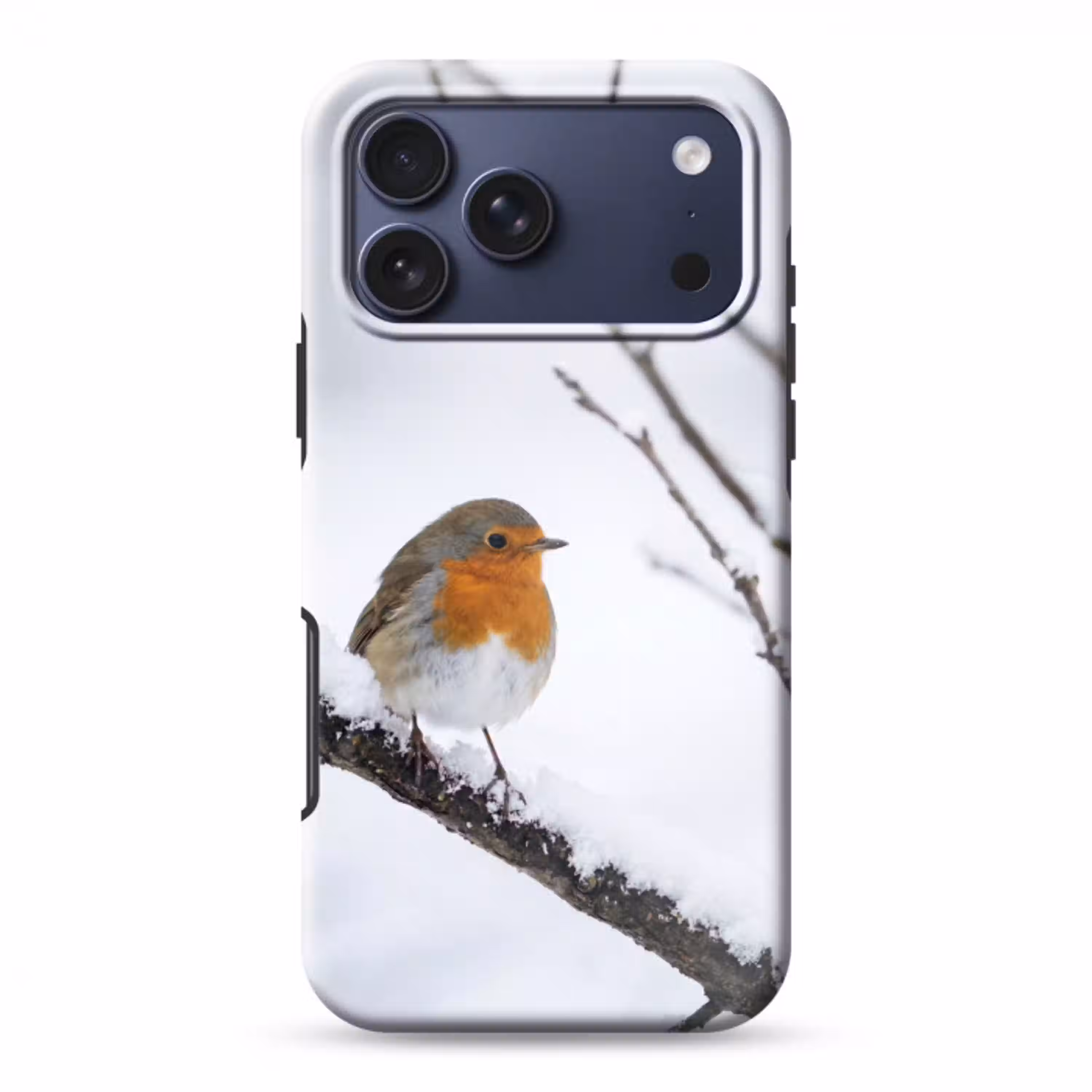Roodborstje - Tak - Sneeuw - Winter - Levendig Toughcase MagSafe Apple iPhone 17 Pro Max klein -3d