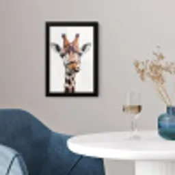Jongens - Giraffe - Dieren - Kop - Portret - Kind - Meisjes fotolijst zwart zonder passe partout klein -sfeer4