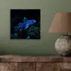 Vis - Stippen - Koraal - Blauw aluminium wit klein -sfeer2