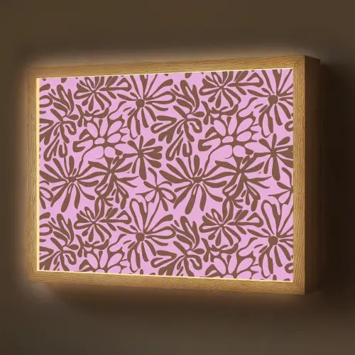 Organisch - Patroon - Roze Light Box met batterij (Wandlamp) middel 907 -z3d_website