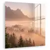Zonlicht - Mist - Bergen - Bomen plexiglas 5mm klein -zzzproduct_nieuw