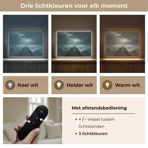 Steiger - Storm - Golven Light Box met batterij (Wandlamp) middel -USP_lichtkleurNL