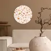 Terrazzo -  Patroon - Kleurrijk - Zalm Wandcirkel kunststof plaat 5mm dik klein 188 -sfeer1