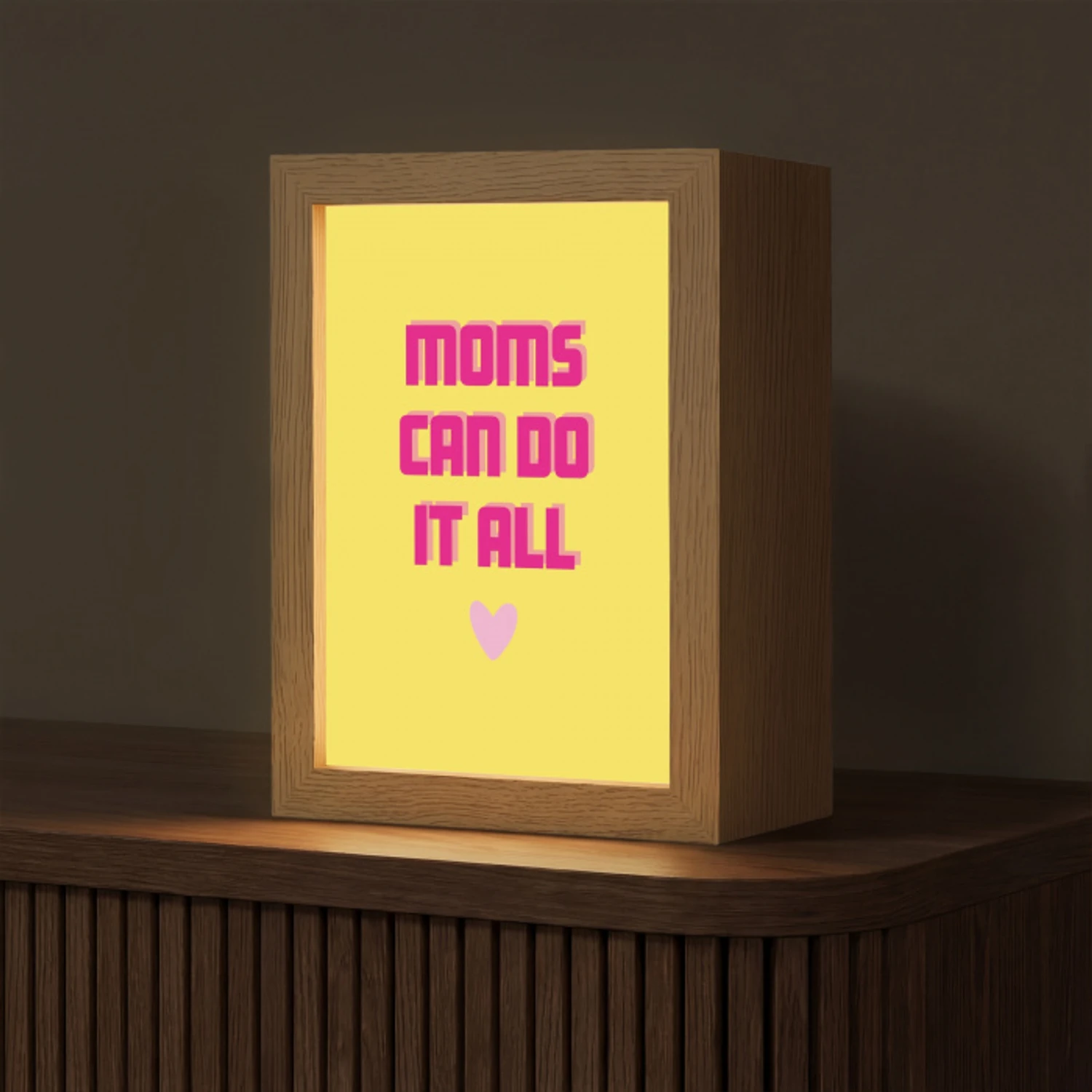 Quote - Moeder - Hartje - Roze Light Box met kabel (Tafellamp) klein -z3d_website