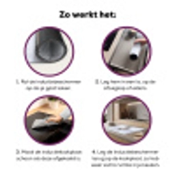 Rendier - Gewei - Toendra - Sneeuw - Wild Inductie beschermer vinyl 3mm klein -zzzzzzz-cc-werking