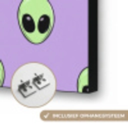 Alien - Retro - Lila Textielframe zwart klein 947 -USP_ophangsysteemNL