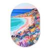 Bloemenweide - Zee - Zomers Wandcirkel Ovaal Forex klein -3d