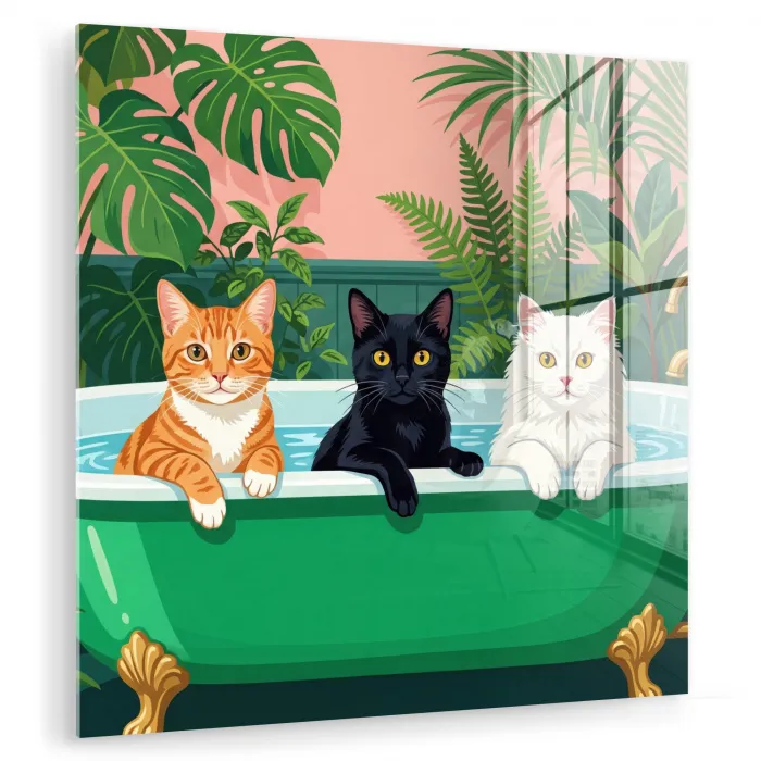 Badkamer - Kattenparade - Kleurrijk plexiglas 5mm klein -zzzproduct_nieuw